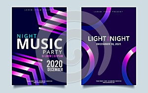 Dance Club Night Summer Party Flyer Brochure Layout Template. Club Party Banner design. Vector illustration