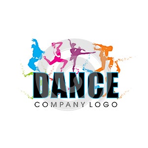 Dance competition or dancing logo design vector