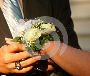 Dance Corsage on Wrist