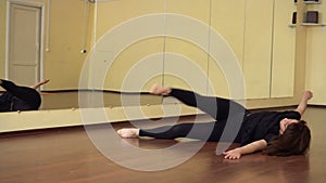 Dance. Dancer in motion. Modern dance style. The girl dancing in Contemporary style. Training. Dance class.