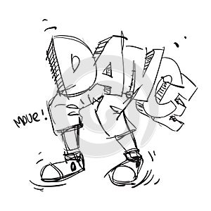 Dance doodle vector illustration