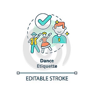 Dance etiquette concept icon