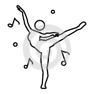 dance icon Black line art vector