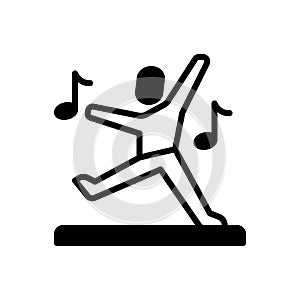 Black solid icon for Dance, dancing and music