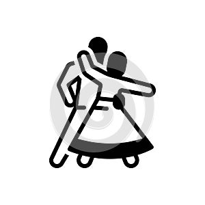 Black solid icon for Dance, dancing and couple