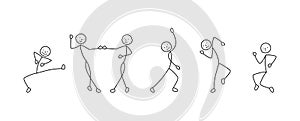 Dance illustration, stick figure man