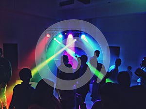 Dance with lights at a party