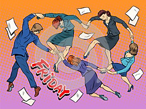 Dance in the office Friday holiday joy business