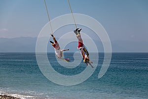 Dance of the Papantla Flyers Voladores de Papantla - Puerto Vallarta, Jalisco, Mexico