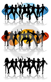 Dance Party Celebration Silhouettes