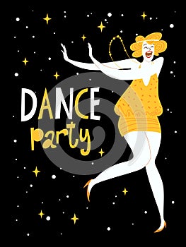 Dance party design for invitation or poster