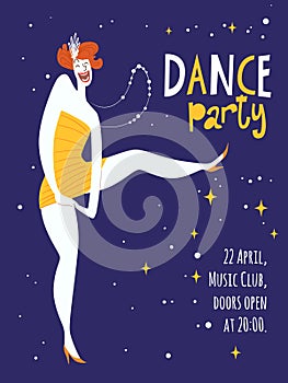 Dance party design for invitation or poster