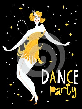 Dance party design for invitation or poster