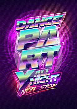 Dance party flyer or poster design mockup