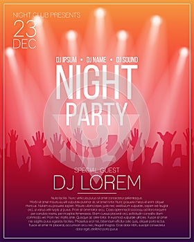 Dance party flyer or poster design template.