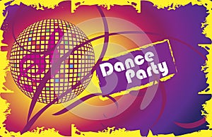 Dance party.Invitation card.Music club banner