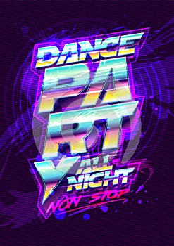 Dance party invitation flyer or poster design concept