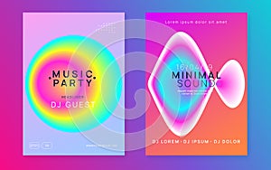 Dance Party. Modern Disco Banner. Wave Art For Magazine. Minimal