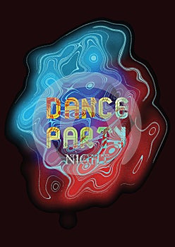 Dance party music poster template. Vector abstract background.