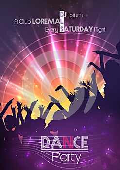 Dance Party Poster Background Template - Vector Illustration