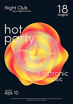 Dance party poster. Music poster background template with abstract shapes. Trendy flyer design