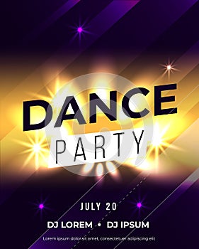 Dance party poster vector background template