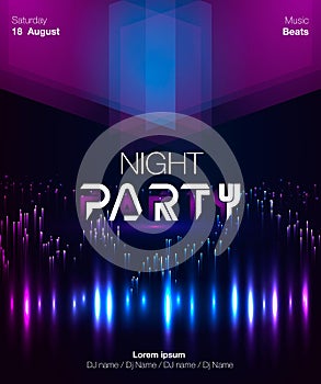 Dance party poster vector background template with triangles