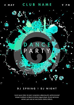 Dance Party poster vector template.