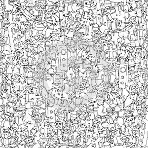 Dance party seamless pattern