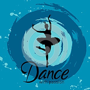 Dance with passion card with ballerina
