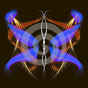 The dance of the sorcerers on a dark background abstract vector drawing