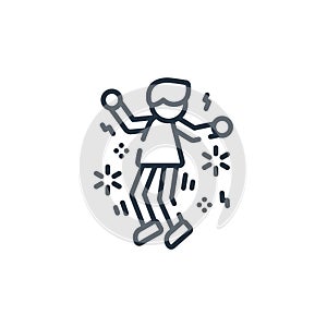 dance vector icon isolated on white background. Outline, thin line dance icon for website design and mobile, app development. Thin
