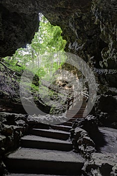 Dancehall Cave stairway Maquoketa Caves State Park, Maquoketa Iowa photo