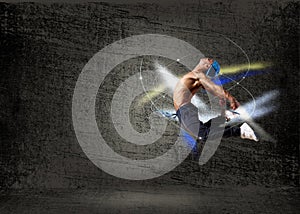 Dancer, on an abstract background. collage