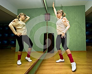 Dancer exercising in studio