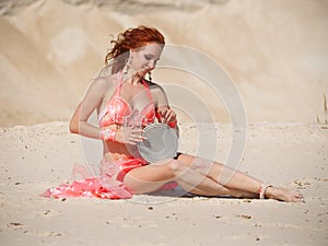 Dancer girl with drum