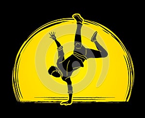 Dancer, Hip hop, Street Dance, B Boy, Dance action graphic vector