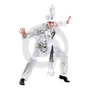 Dancer man wearing carnival snowflake costume