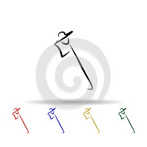 Dancer multi color icon. Simple thin line, outline vector of dance icons for ui and ux, website or mobile application