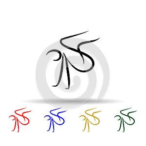 Dancer multi color icon. Simple thin line, outline vector of dance icons for ui and ux, website or mobile application