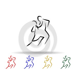 Dancer multi color icon. Simple thin line, outline vector of dance icons for ui and ux, website or mobile application