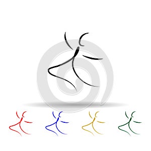 Dancer multi color icon. Simple thin line, outline vector of dance icons for ui and ux, website or mobile application