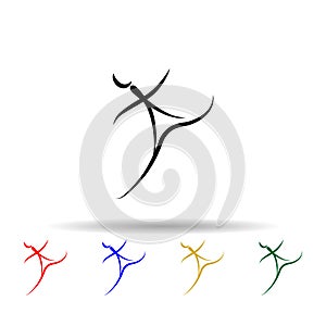 Dancer multi color icon. Simple thin line, outline vector of dance icons for ui and ux, website or mobile application