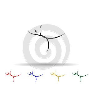 Dancer multi color icon. Simple thin line, outline vector of dance icons for ui and ux, website or mobile application