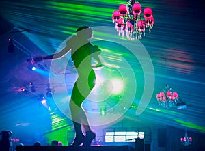 Dancer silhouette in the nightclub photo