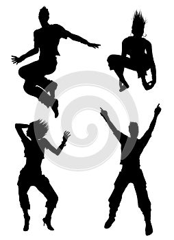 Dancer silhouettes