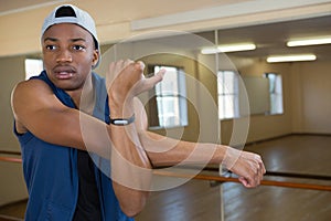 Dancer warming up at studio