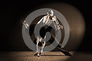 Dancers in ballroom isolated on black background