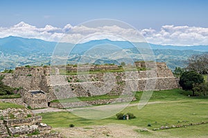Dancers building at Monte Alban archaeological site, Oaxaca, Mexico