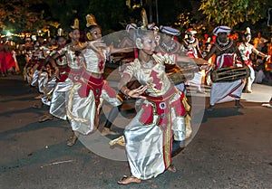 Dancers at the Esala Perahera in Kandy in Sri Lanka.